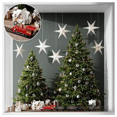 现代圣诞树装饰橱窗